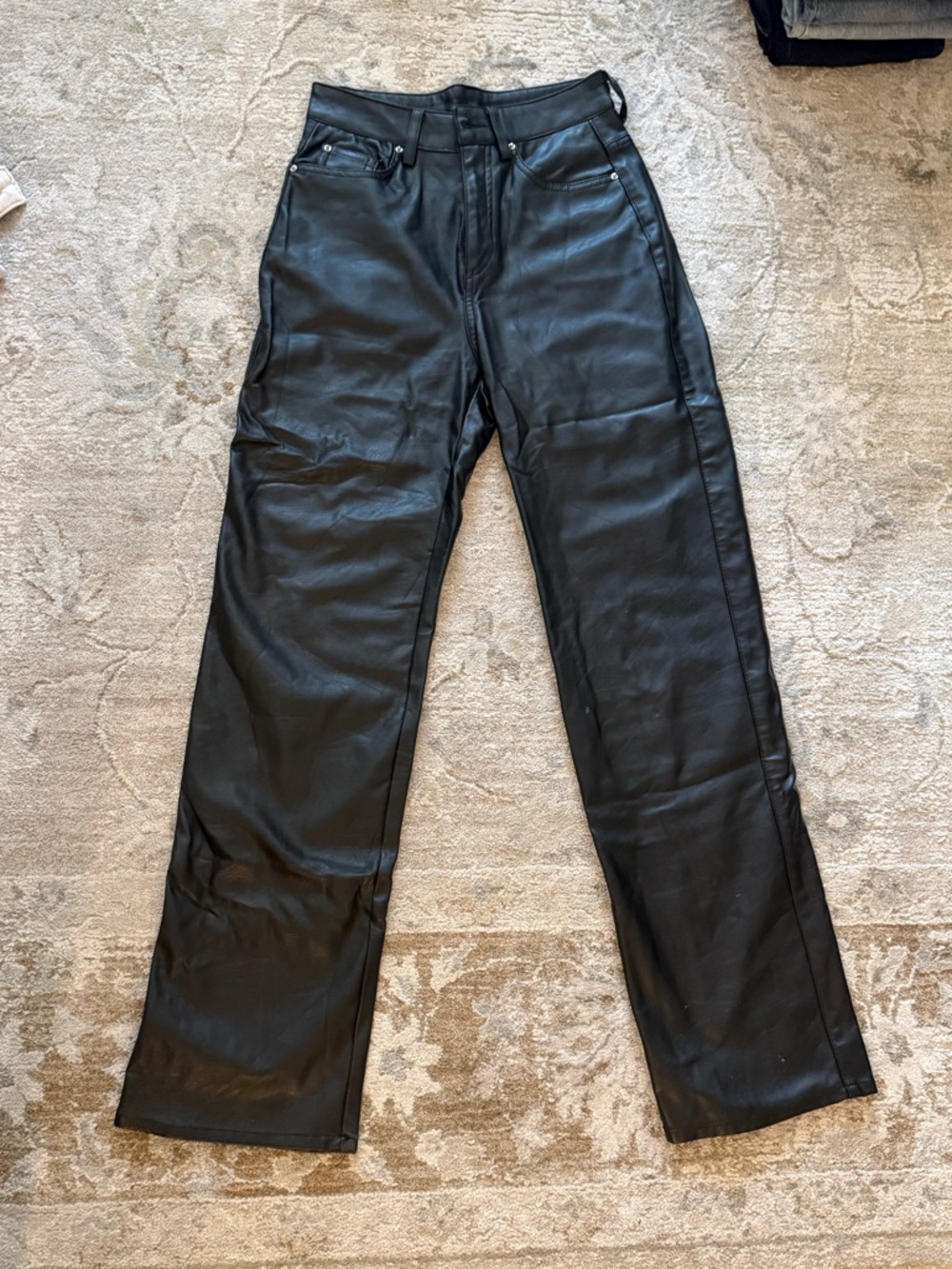 H&M Black Faux Leather Pants